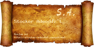 Stocker Adeodát névjegykártya